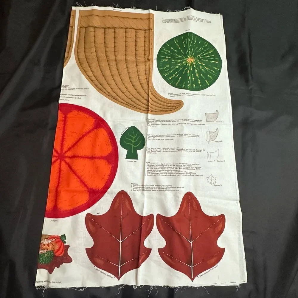 Vintage Thanksgiving Cut and Sew Crafts Turkey, Cornucopia and Scarecrow - Fall